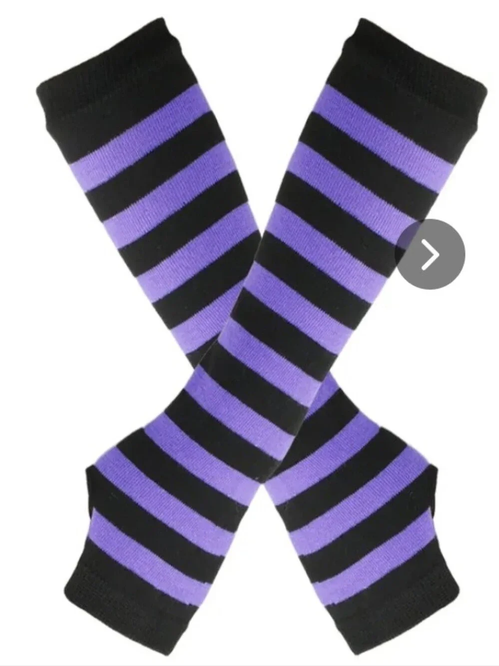Lavender Purple & Black Wide Striped Thigh-High Socks & Arm Warmers